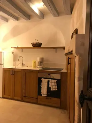 Cuisine ou kitchenette dans l'établissement Le petit chateau