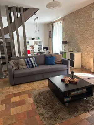 Coin salon dans l'établissement Maison de charme en bord de Loire