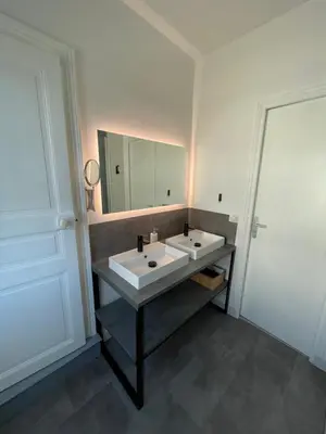Salle de bains dans l'établissement Au fil de l eau
