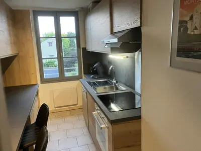 Cuisine ou kitchenette dans l'établissement Grand appartement centre ville château St Pierre