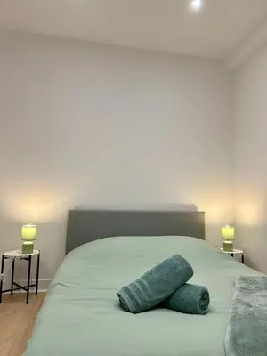 Un ou plusieurs lits dans un hébergement de l'établissement Quiet apartment - Touraine
