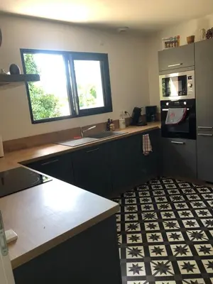 Cuisine ou kitchenette dans l'établissement Neuf Tout confort Ideal Chateaux Zoo Futuroscope
