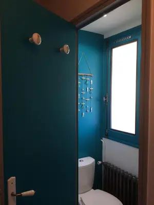 Salle de bains dans l'établissement Gite Les petits balcons