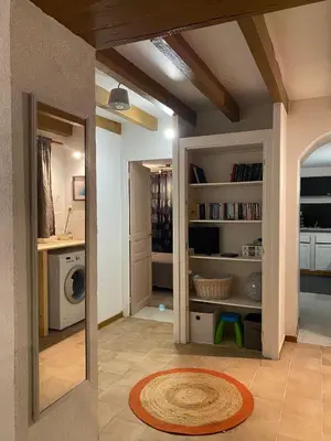 Cuisine ou kitchenette dans l'établissement L'Oret'Home