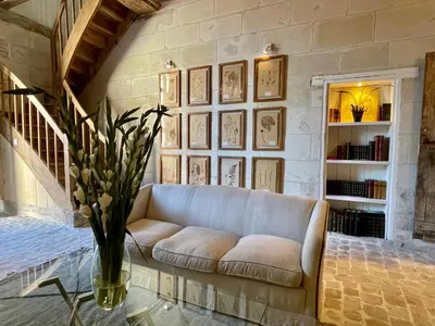 Coin salon dans l'établissement Relais des Hautes Roches