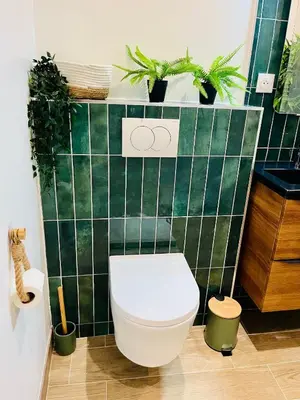 Salle de bains dans l'établissement Le Jungle 5 min du Zoo