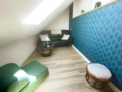 Coin salon dans l'établissement Gîte paisible 2 chambres près de Tours et Amboise - FR-1-381-628
