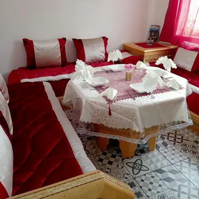 Un ou plusieurs lits dans un hébergement de l'établissement Maison agreable