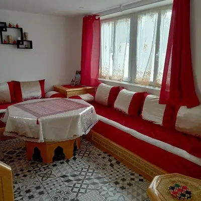 Un ou plusieurs lits dans un hébergement de l'établissement Maison agreable