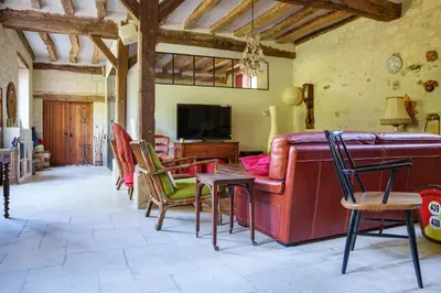 Télévision ou salle de divertissement dans l'établissement Grande maison familiale 15 p entre Azay et Chinon