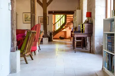 Coin salon dans l'établissement Grande maison familiale 15 p entre Azay et Chinon