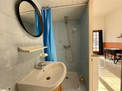 Salle de bains dans l'établissement Studio cosy avec mezzanine et parking proche centre