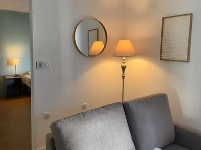 Coin salon dans l'établissement Zenao Appart'hôtels Tours