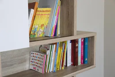Bibliothèque dans la maison de vacances