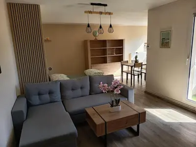 Coin salon dans l'établissement Grand appartement T2 cosy 4 personnes Proche Tours Centre
