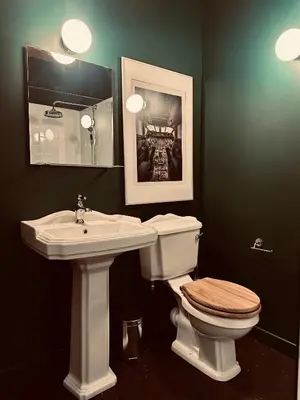 Salle de bains dans l'établissement Auberge Radieuse