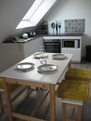 Cuisine ou kitchenette dans l'établissement L'Eden de la Guyonnière