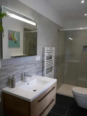 Salle de bains dans l'établissement Le Paon du jour en Touraine