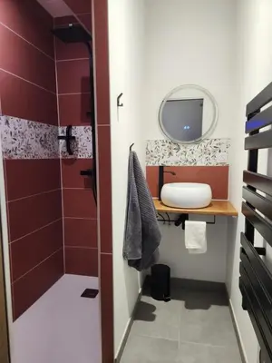 Salle de bains dans l'établissement Le coq'oon de challes