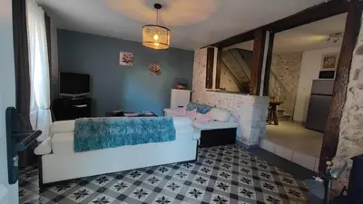 Télévision ou salle de divertissement dans l'établissement Gite Centre Montbazon