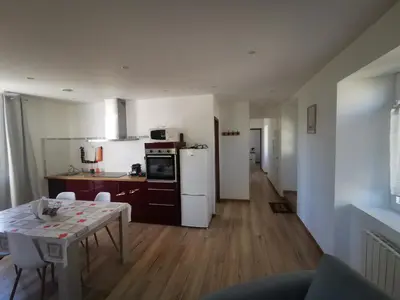 Cuisine ou kitchenette dans l'établissement Appartement au bord de la Vienne