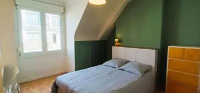 Un ou plusieurs lits dans un hébergement de l'établissement Le Basilic - T2 - Centre-ville - Cosy - Wifi - Tv