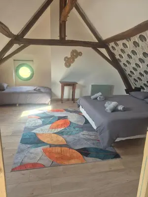 Coin salon dans l'établissement Maison campagnarde