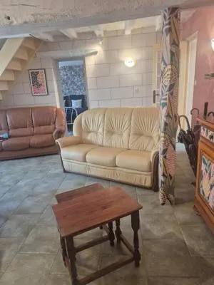 Coin salon dans l'établissement Maison campagnarde
