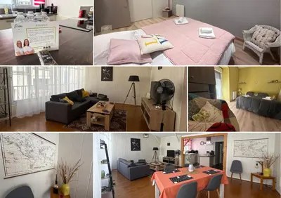Coin salon dans l'établissement Relais des Arts, très spacieux et lumineux centre ville thouars