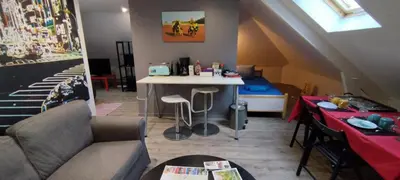 Coin salon dans l'établissement Les nichoirs - Appartemment à Vouvray