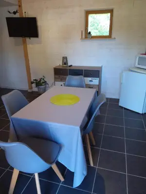 Cuisine ou kitchenette dans l'établissement Gîte la Forterie