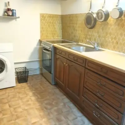 Cuisine ou kitchenette dans l'établissement LE PLUM'LOFT, Duplex au cœur du Vieux Tours - Wifi - Tv