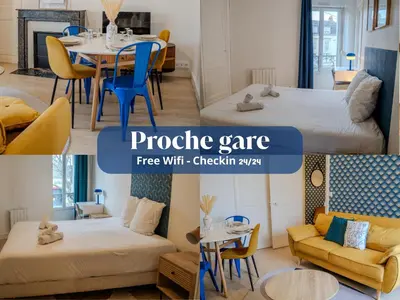 Coin salon dans l'établissement Hosmans grand t3 proche gare