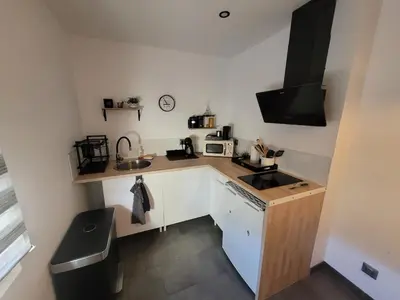 Cuisine ou kitchenette dans l'établissement Le Compostelle