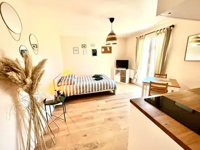 Télévision ou salle de divertissement dans l'établissement Cocooning appartement