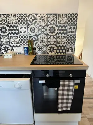 Cuisine ou kitchenette dans l'établissement Appartement vue Loire