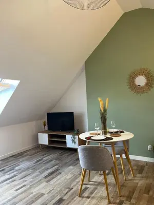 Télévision ou salle de divertissement dans l'établissement Appartement vue Loire