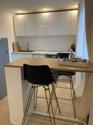 Cuisine ou kitchenette dans l'établissement Grand studio cosy avec terrasse