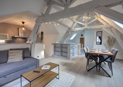 Coin salon dans l'établissement Cozy T2 - Quartier de Nantilly - Saumur