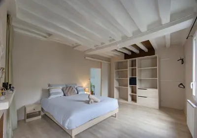 Un ou plusieurs lits dans un hébergement de l'établissement Cozy T2 - Quartier de Nantilly - Saumur