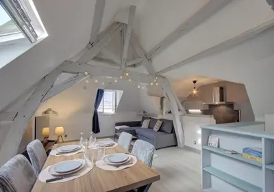 Coin salon dans l'établissement Cozy T2 - Quartier de Nantilly - Saumur