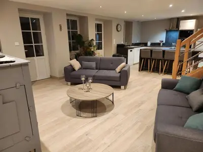 Coin salon dans l'établissement Maison de campagne
