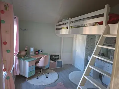 Cuisine ou kitchenette dans l'établissement Villa pour 24h auto le mans