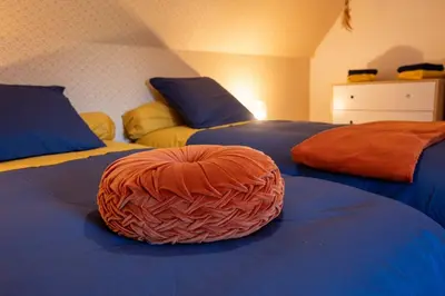 Un ou plusieurs lits dans un hébergement de l'établissement 200 m2 cottage equipped with every comfort!