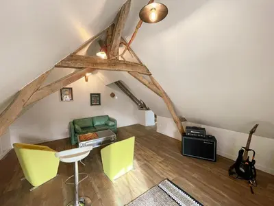 Coin salon dans l'établissement Magnifique gîte avec jardin et parking, proche d'Azay-le-Rideau - FR-1-381-641