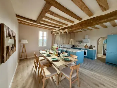 Cuisine ou kitchenette dans l'établissement La Maison du Port Sauvage - Au bord de la Loire