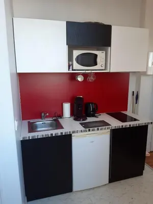 Cuisine ou kitchenette dans l'établissement Beau studio rénové proche gare - 6