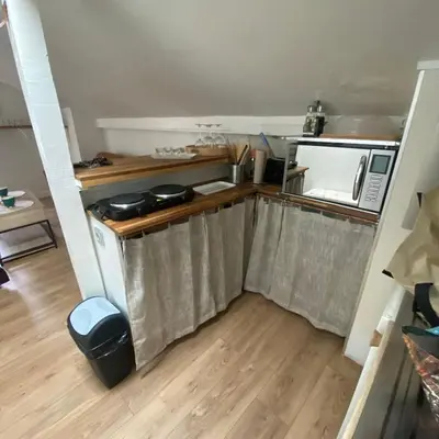 Cuisine ou kitchenette dans l'établissement Appartement cosy en plein centre-ville de Tours