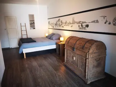 Un ou plusieurs lits dans un hébergement de l'établissement Appartement semi-troglodytique