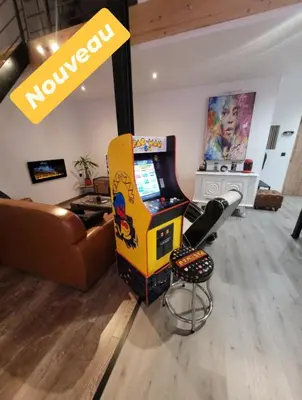 Télévision ou salle de divertissement dans l'établissement L'Appart Indus et Parking Privé